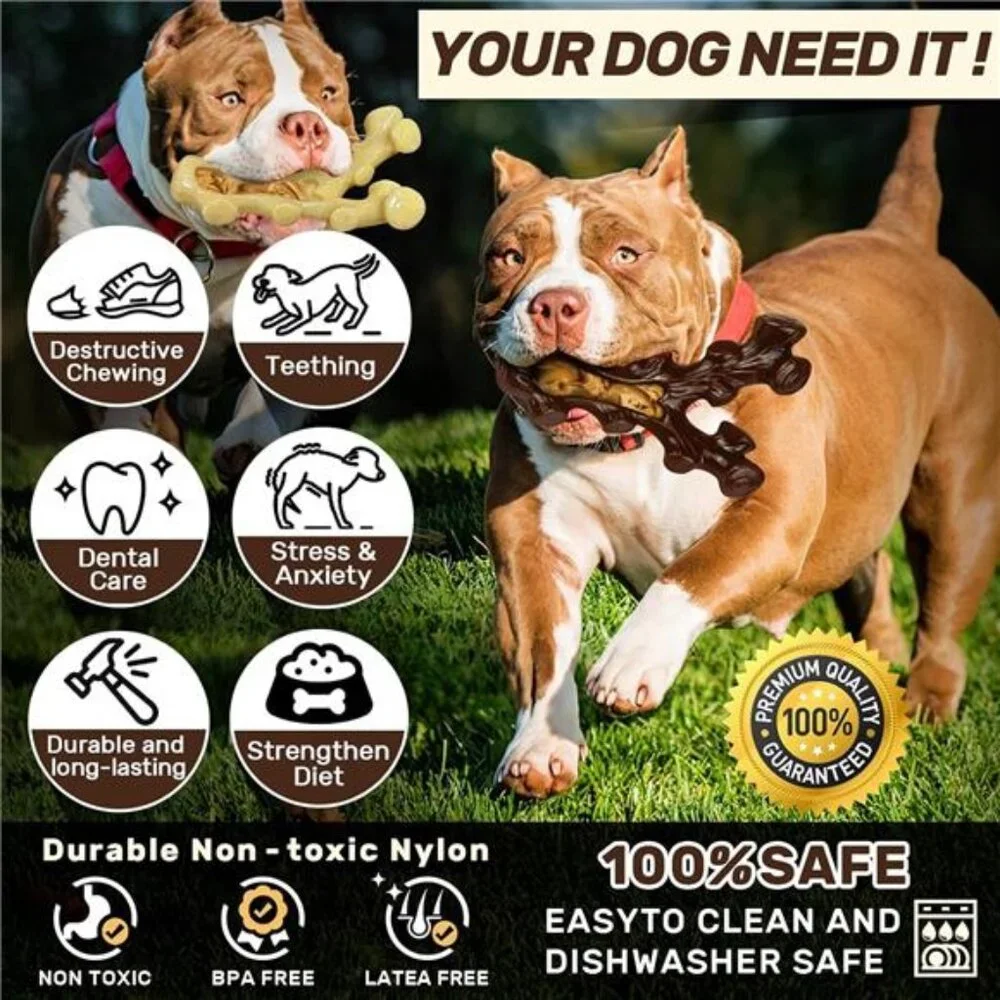 2 Pack Dog Chew Toys for Aggressive Chewers